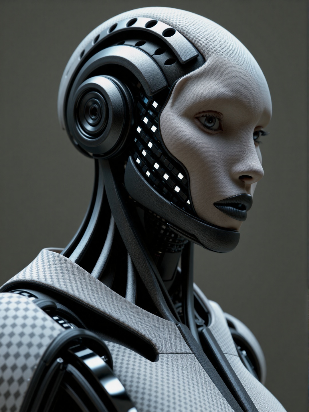 Create a demon woman robot designed by Lamborghini,  crafted with the finest materials and impeccable craftsmanship. The r...