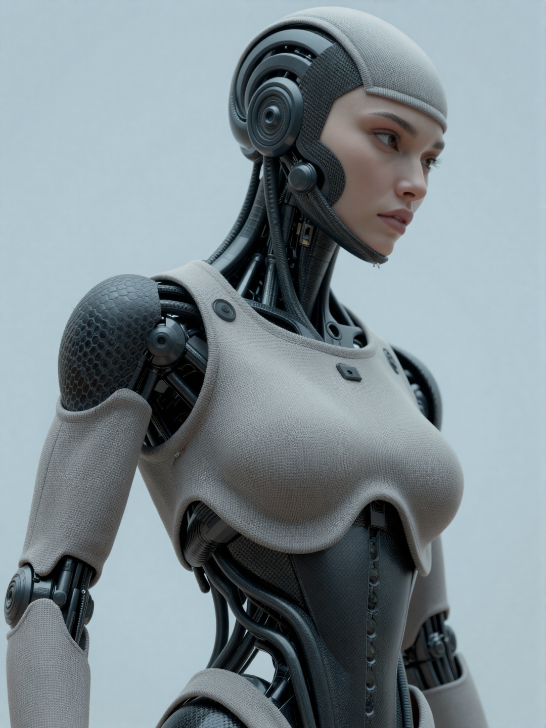Create a demon woman robot designed by Lamborghini,  crafted with the finest materials and impeccable craftsmanship. The r...
