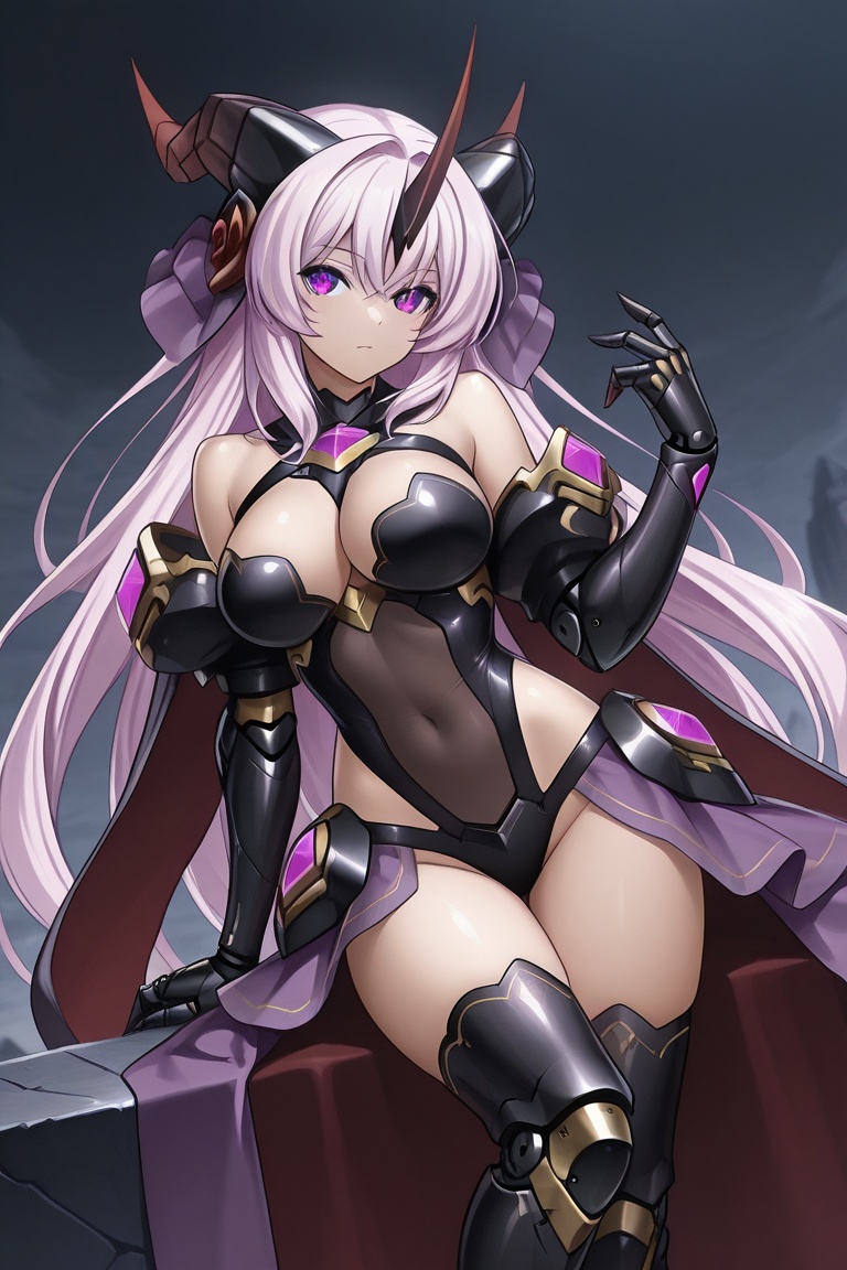 Black mechanical armor,  Devil Beauty on Tensor.Art