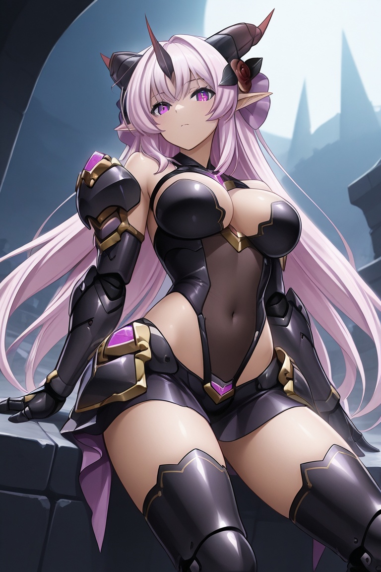 Black mechanical armor,  Devil Beauty on Tensor.Art
