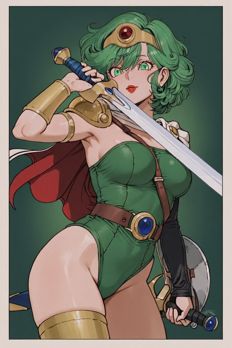 Green Leotard Knight,  masterpiece,  best quality on Tensor.Art