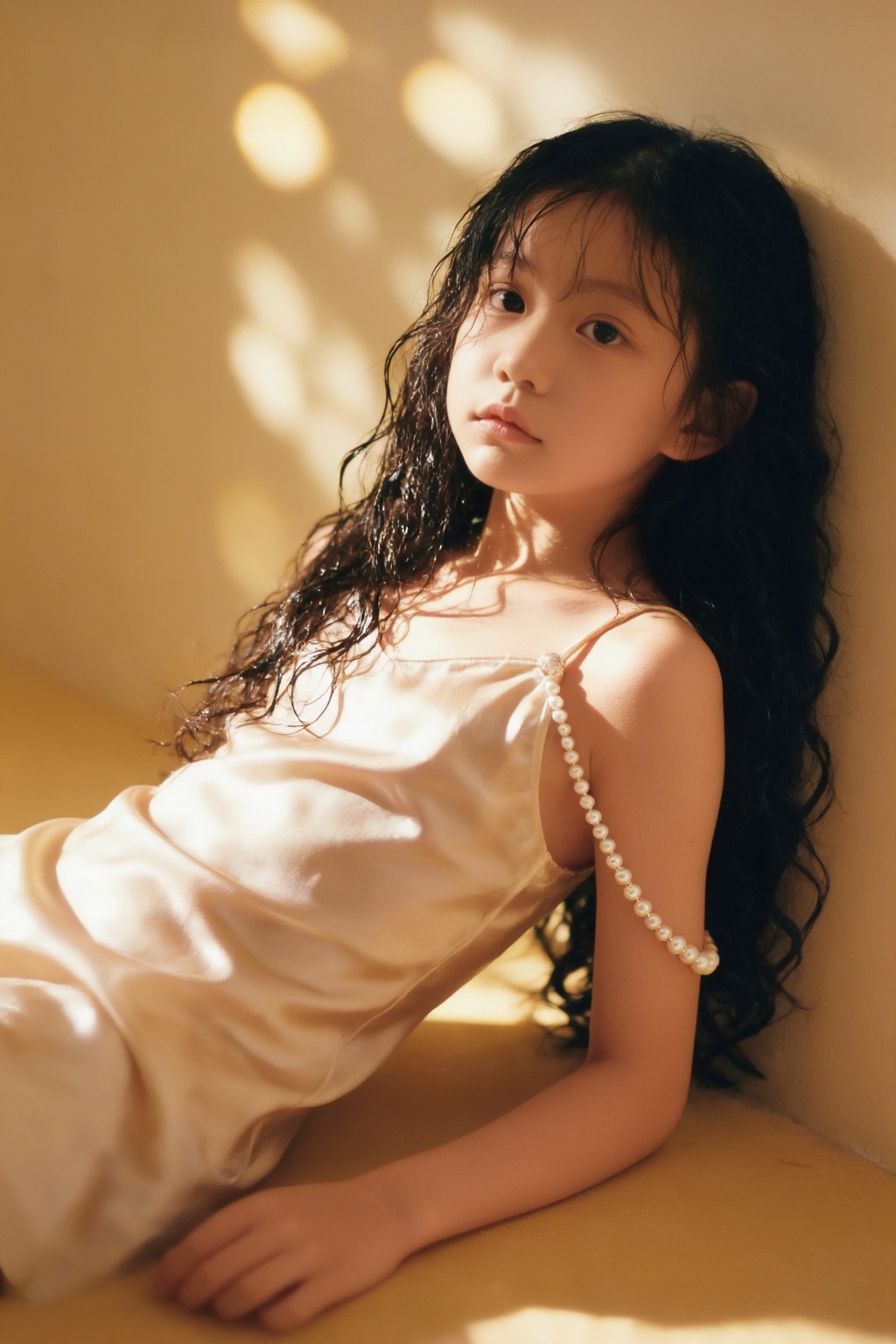 高清写实画质,  东亚10岁少女,  慵懒微醺欲感 on Tensor.Art