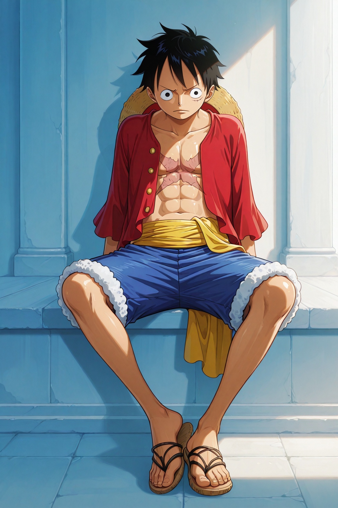 luffy,  black hair,  black eyes by 25kkai on Tensor.Art