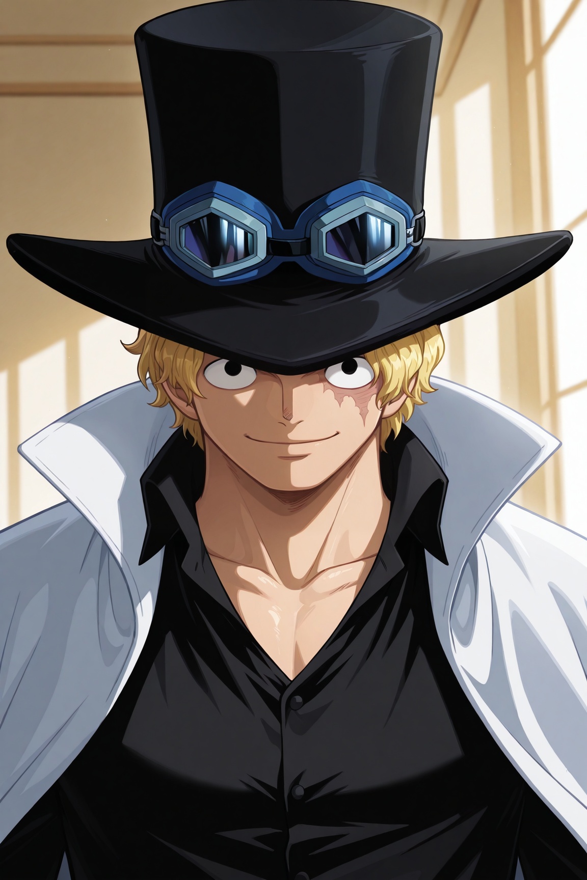 sabo,  blonde hair,  black eyes by 25kkai on Tensor.Art