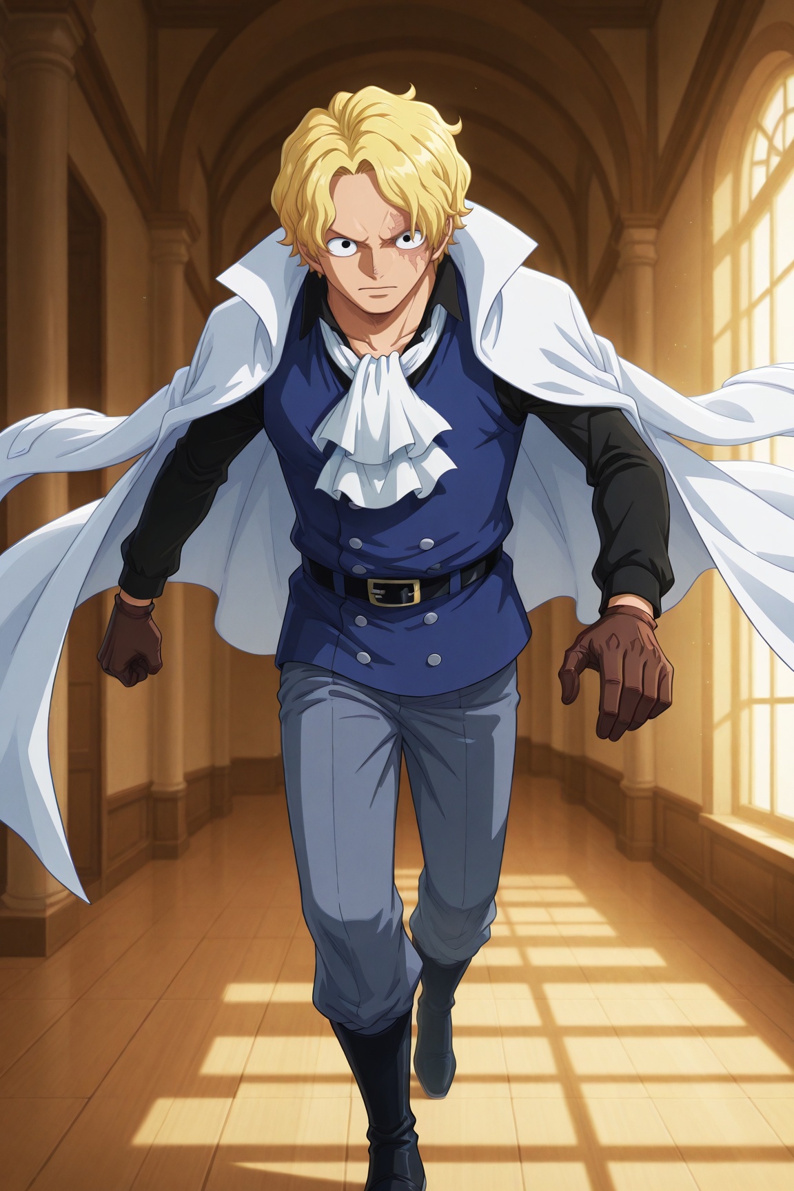 sabo,  blonde hair,  black eyes by 25kkai on Tensor.Art