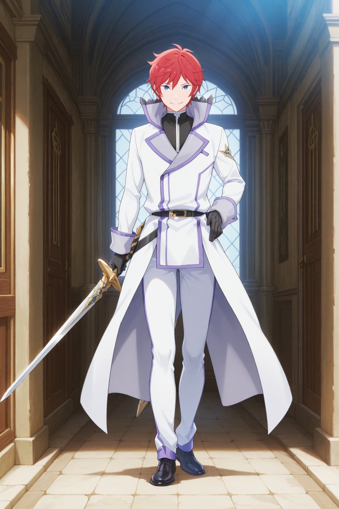 reinhard van astrea,  red hair,  blue eyes by 25kkai on Tensor.Art