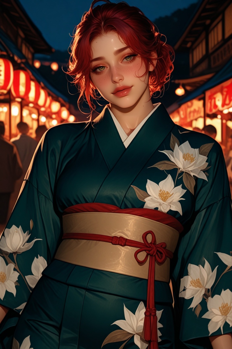 1girl,  (mature),  A semi-realistic anime-style illustration of an ultra-cute on Tensor.Art