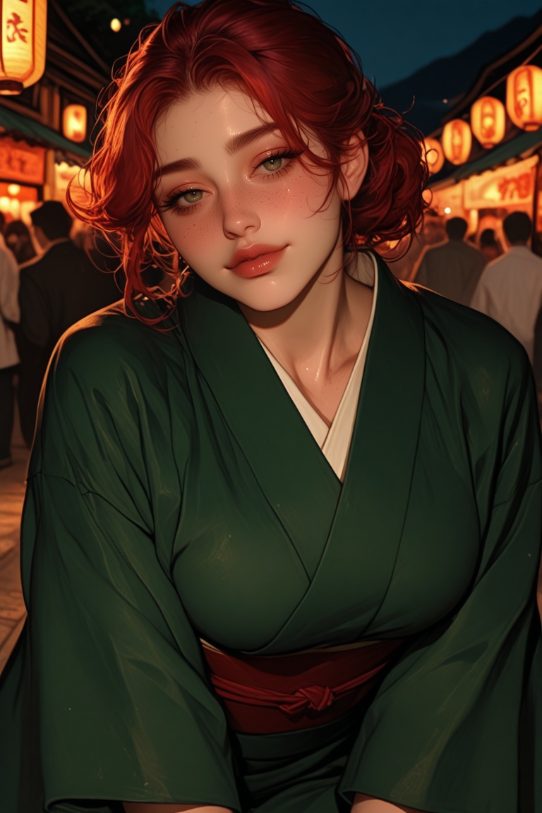 1girl,  (mature),  A semi-realistic anime-style illustration of an ultra-cute on Tensor.Art