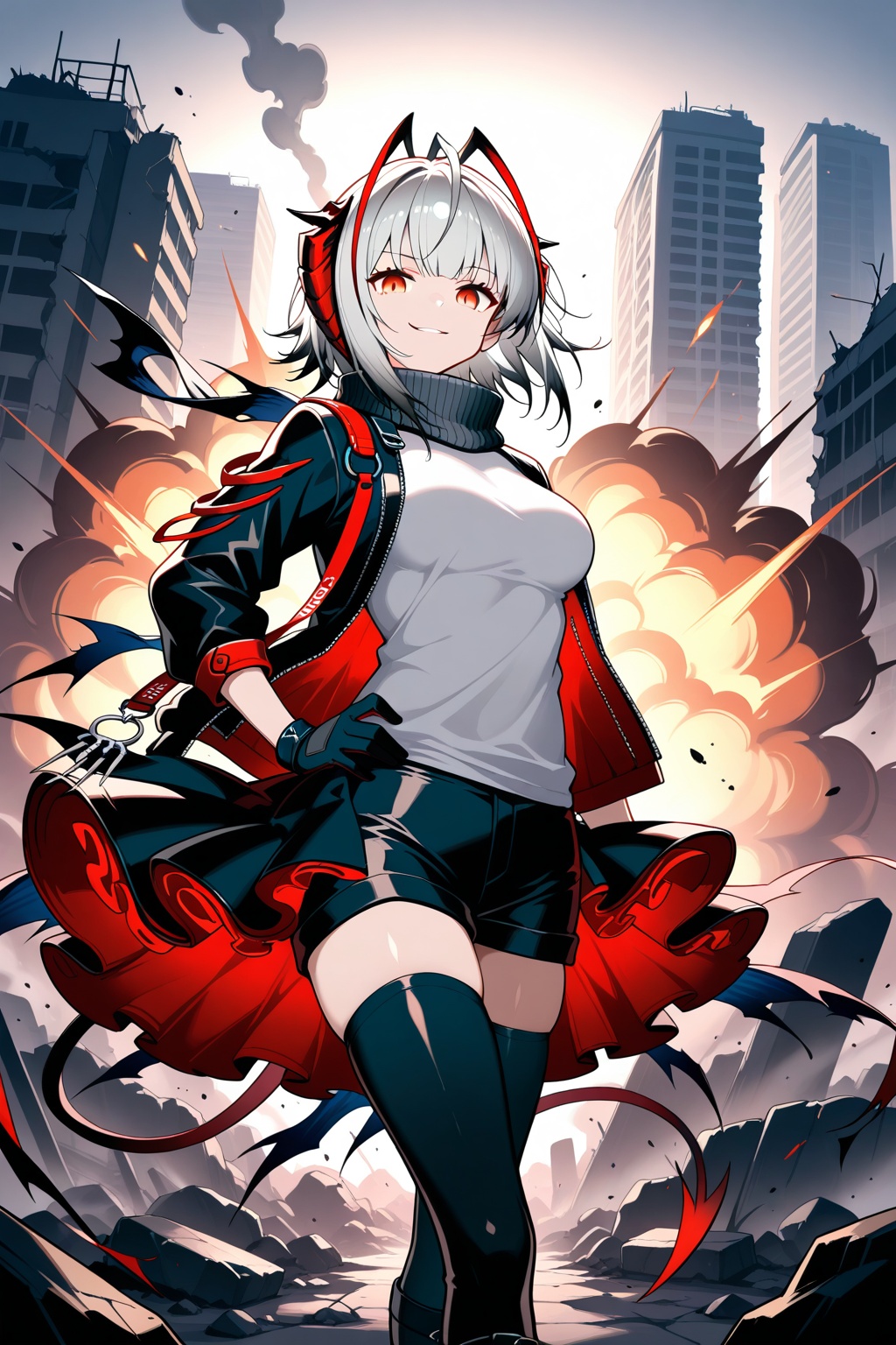 1girl,  w (arknights),  arknights on Tensor.Art