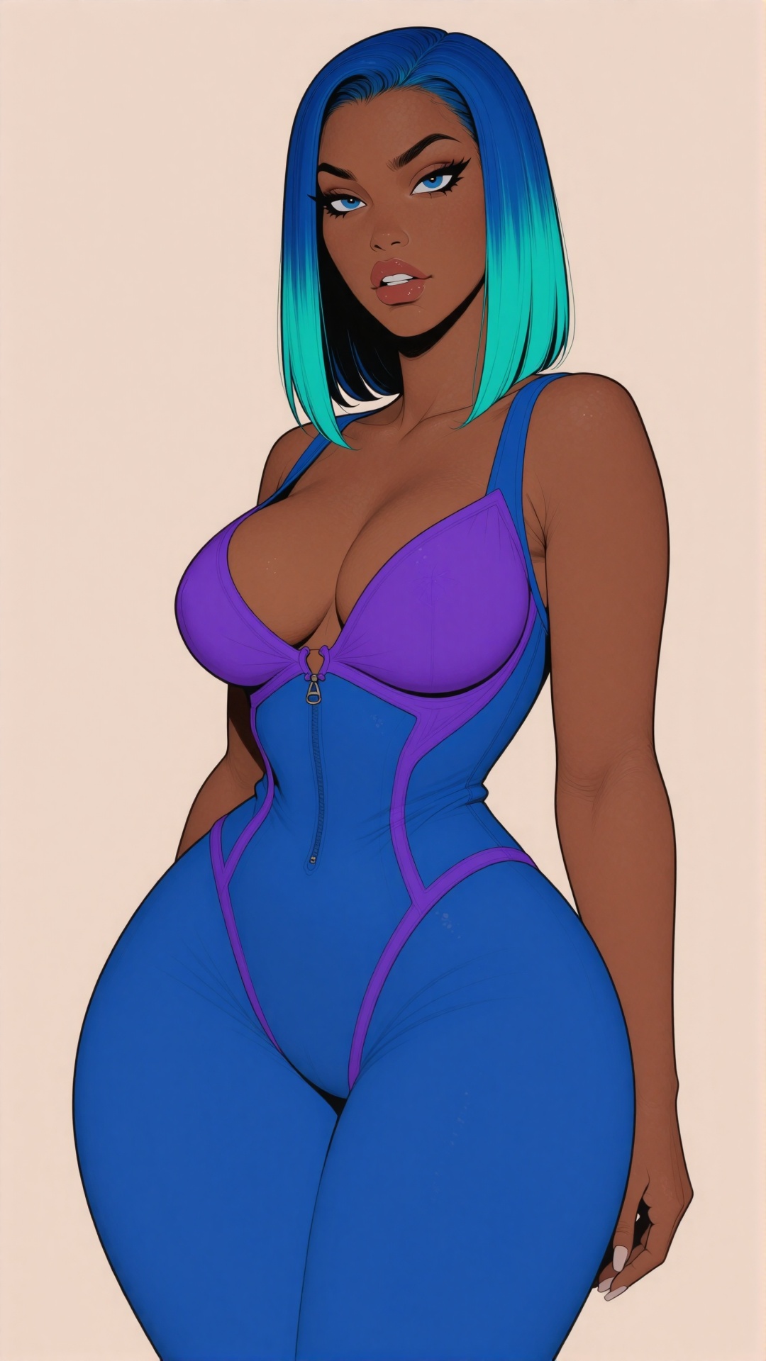 1woman,  Tall slender ,  Brown skin African-American on Tensor.Art