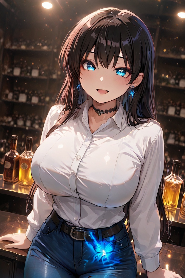Bustling breasts,  tight pants,  Beautiful eyes on Tensor.Art