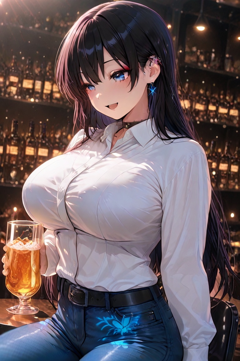 Bustling breasts,  tight pants,  Beautiful eyes on Tensor.Art