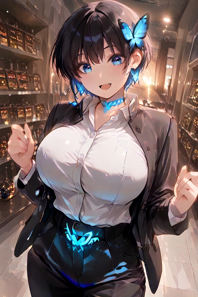 Bustling breasts,  tight pants,  Beautiful eyes on Tensor.Art