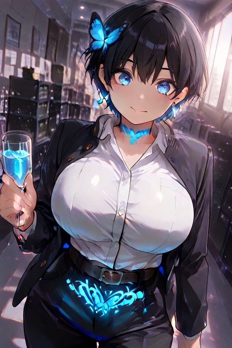 Bustling breasts,  tight pants,  Beautiful eyes on Tensor.Art