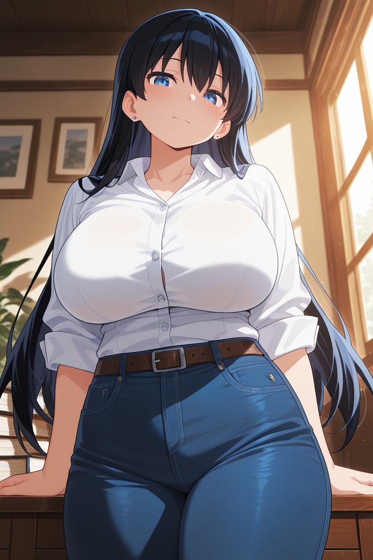 Bustling breasts,  tight pants on Tensor.Art