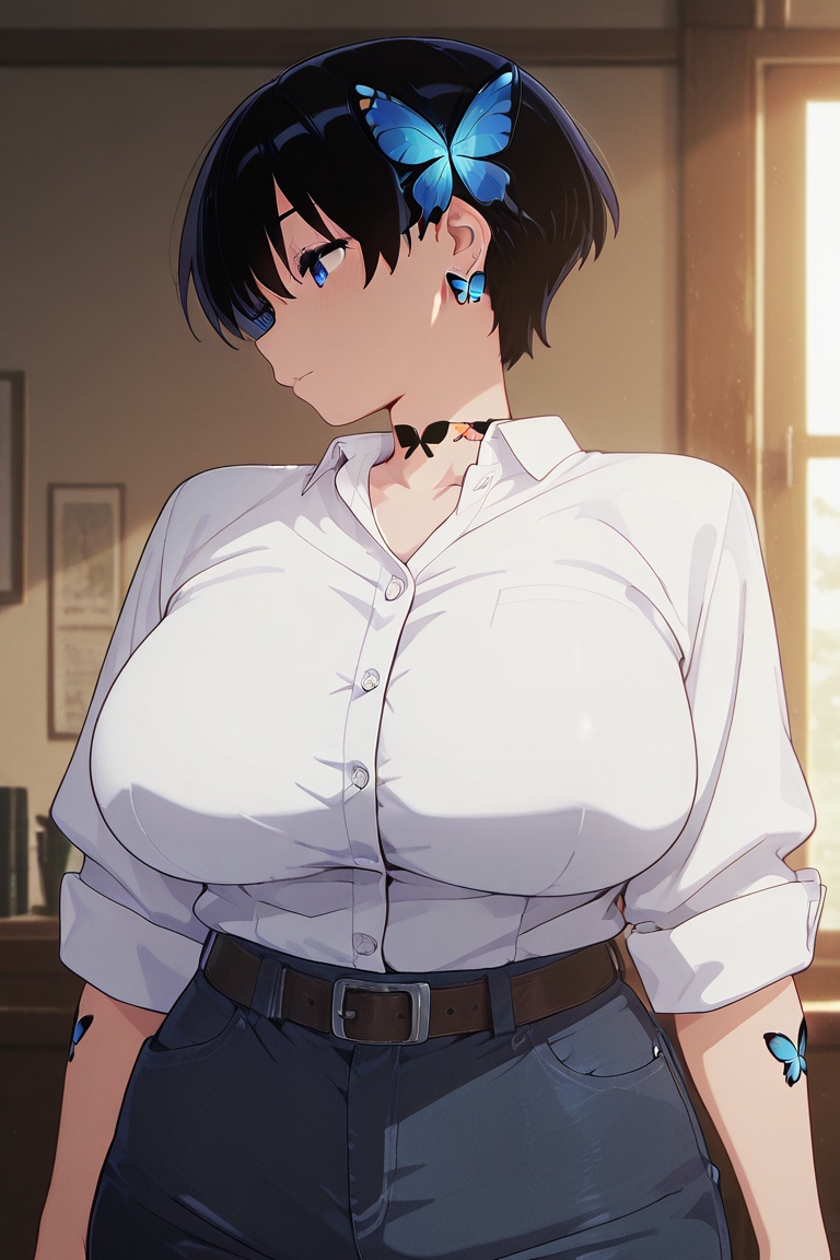 Bustling breasts,  tight pants,  Beautiful breasts on Tensor.Art
