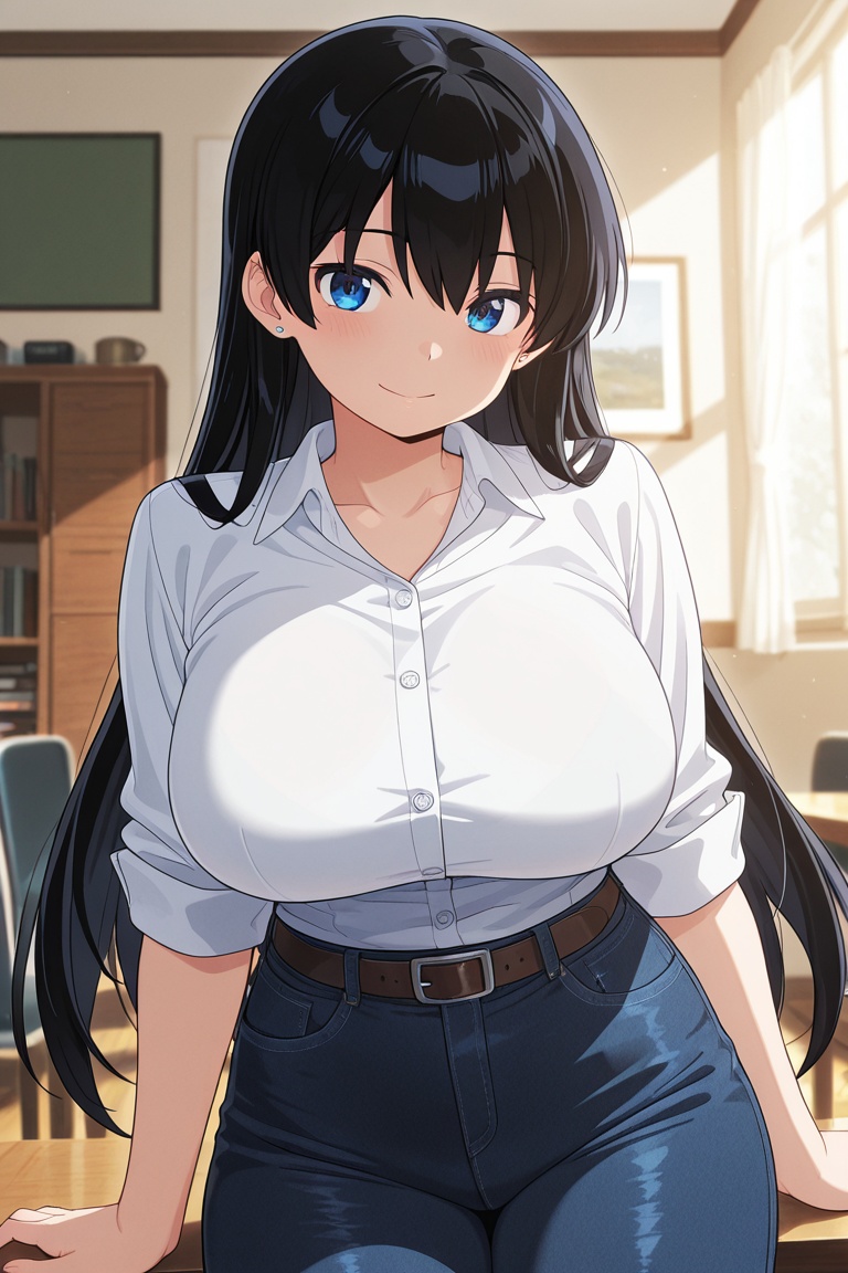 Bustling breasts,  tight pants on Tensor.Art