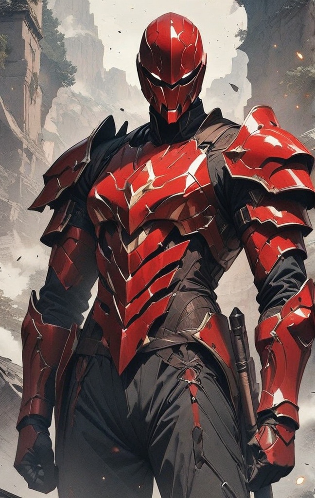 hunter,  solo leveling,  red armor on Tensor.Art