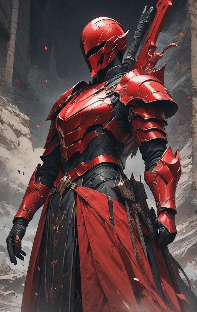 hunter,  solo leveling,  red armor on Tensor.Art