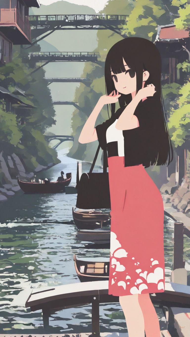 (cute girl,  minimalism,  minimalist style on Tensor.Art