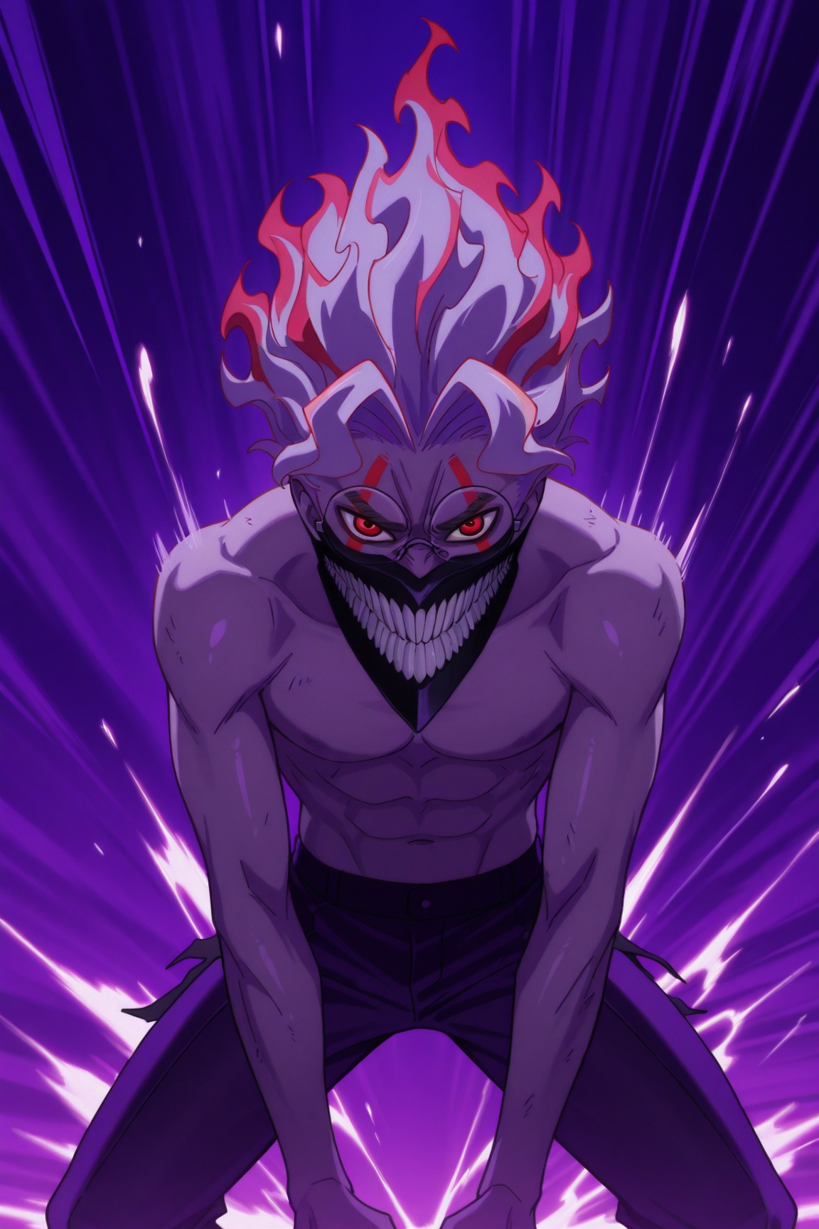 okarun,  grey hair,  streaked hair by 25kkai on Tensor.Art