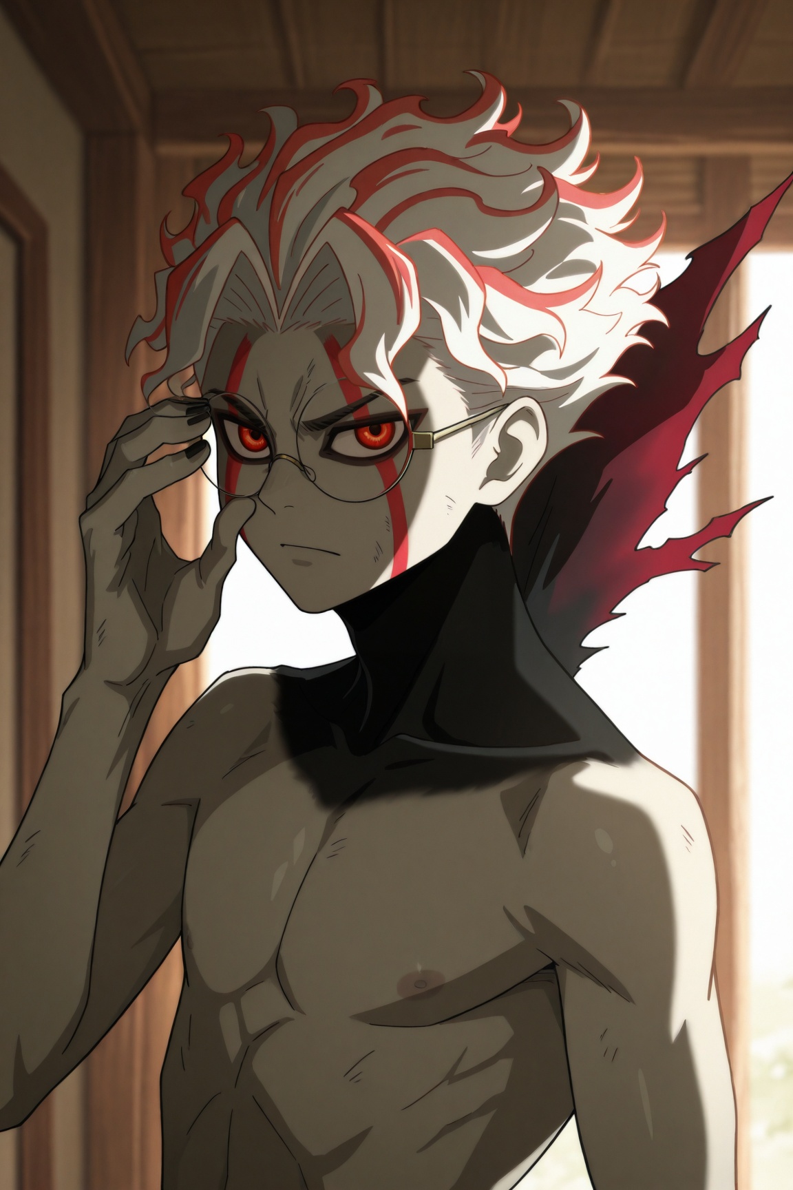 okarun,  grey hair,  streaked hair by 25kkai on Tensor.Art