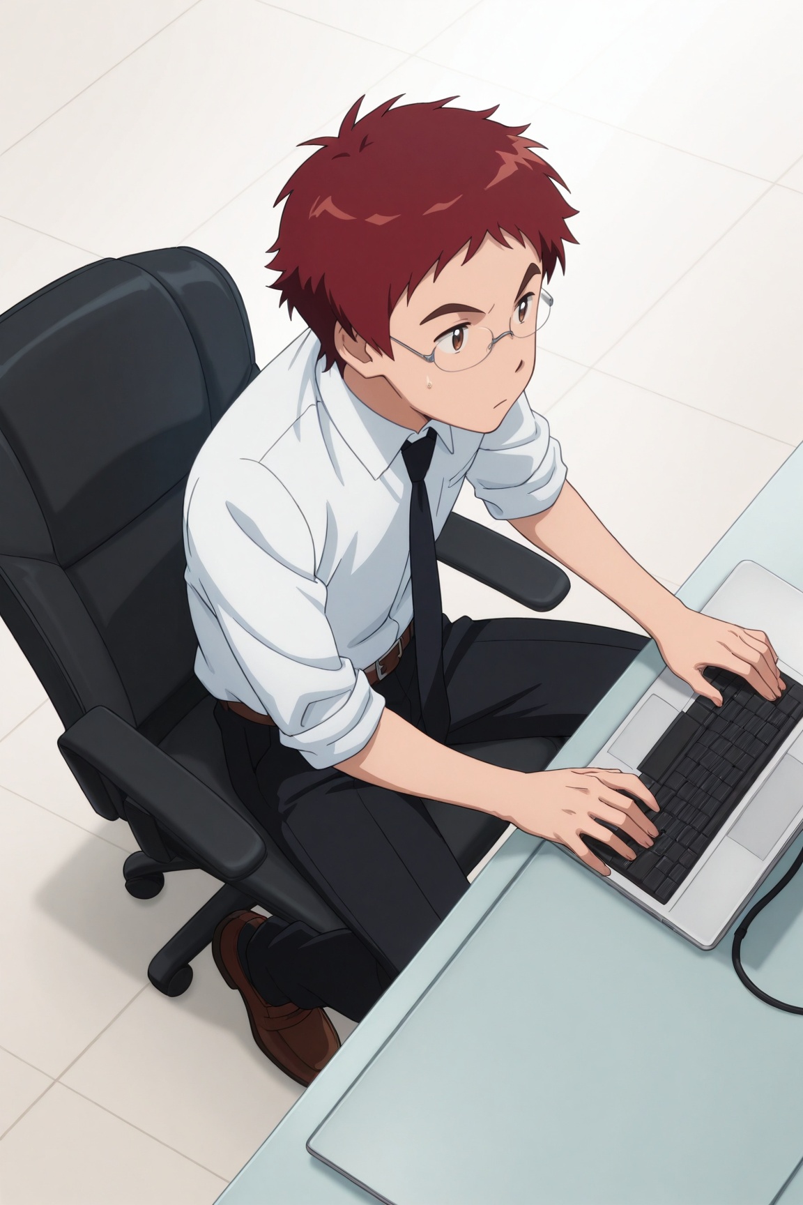 koushiro izumi,  red hair,  brown eyes by 25kkai on Tensor.Art