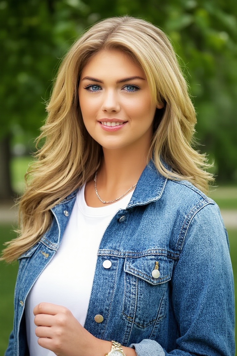Professional editorial portrait photograph taken during an outdoor photoshoot in a park. Captured with a full-frame camera...
