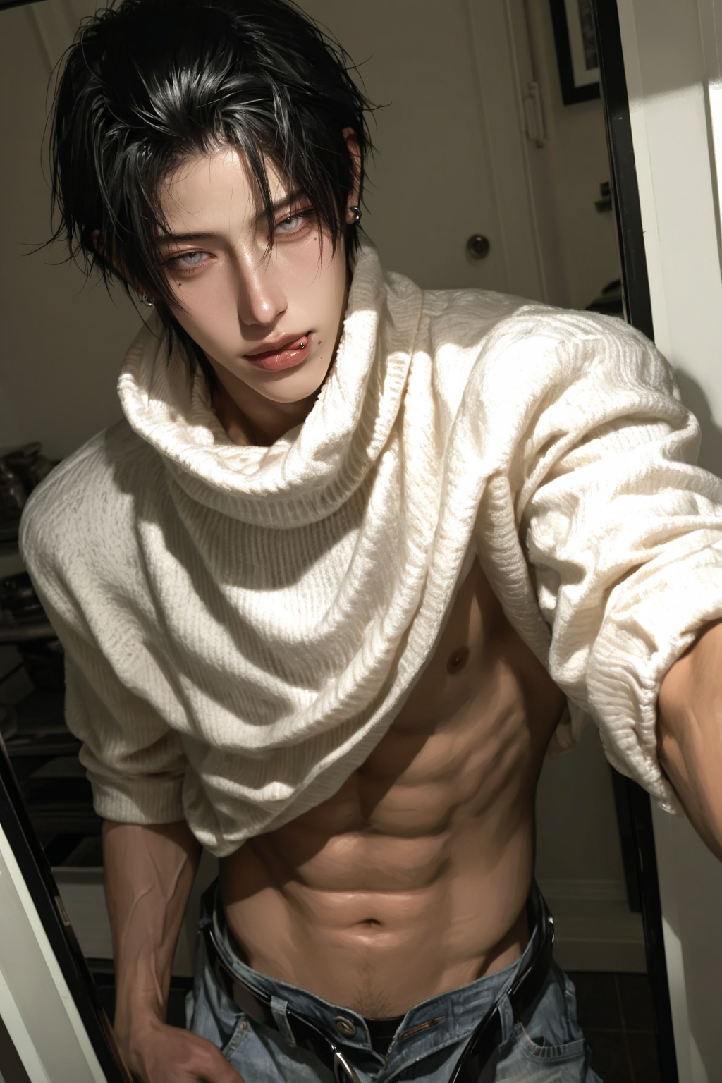 tanned skin,  sleeves rolled up ,  standing 1man on Tensor.Art