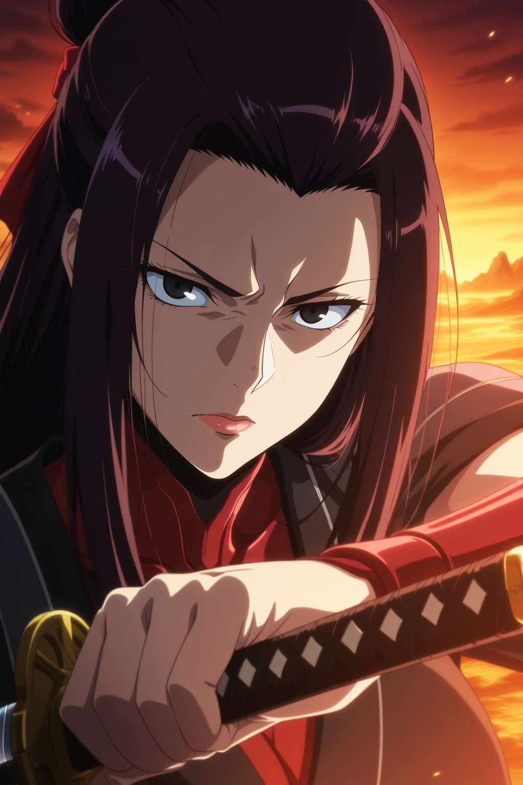 (anime coloring,  anime screencap),  mature female by Nenel_SSJBlue on Tensor.Art