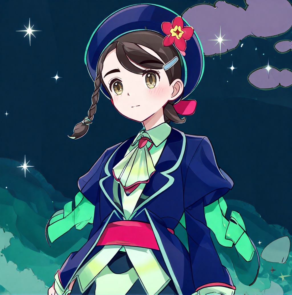 1 girl standing alone on a starry sky background,  cowboy shot,  annijuliana on Tensor.Art