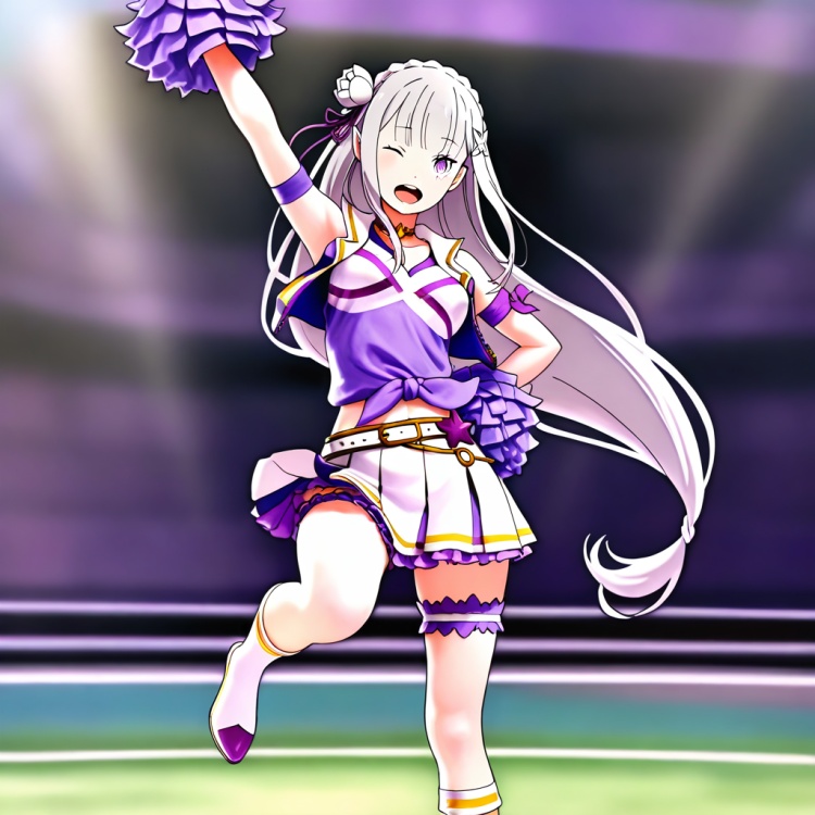 Emilia \re:zero\ - Cheerleader Outfit by The Mirror on Tensor.Art