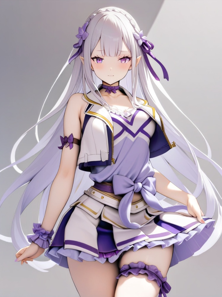 Emilia \re:zero\ - Cheerleader Outfit V2 by user_772693118226257023 on Tensor.Art