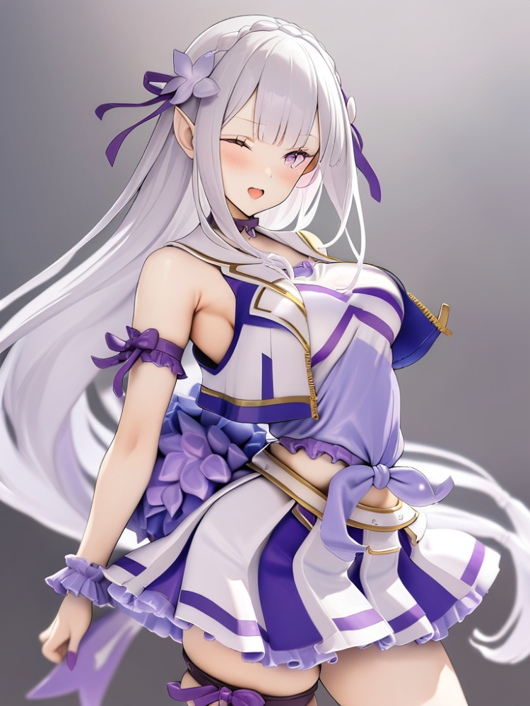 Emilia \re:zero\ - Cheerleader Outfit V2 by user_772693118226257023 on Tensor.Art