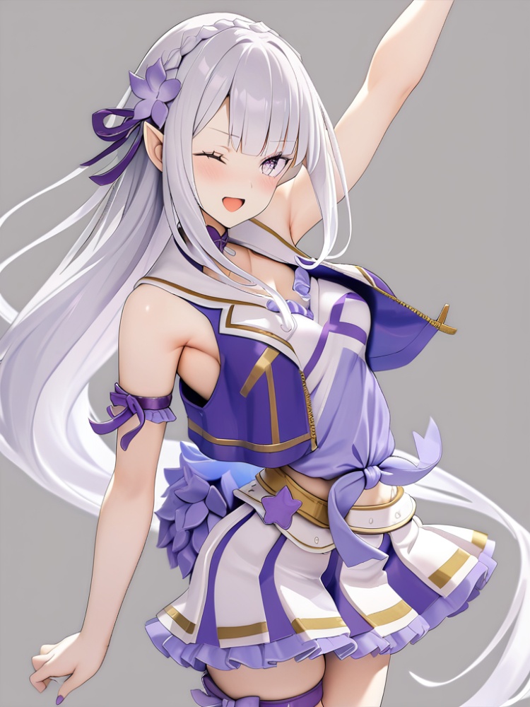 Emilia \re:zero\ - Cheerleader Outfit V2 by user_772693118226257023 on Tensor.Art