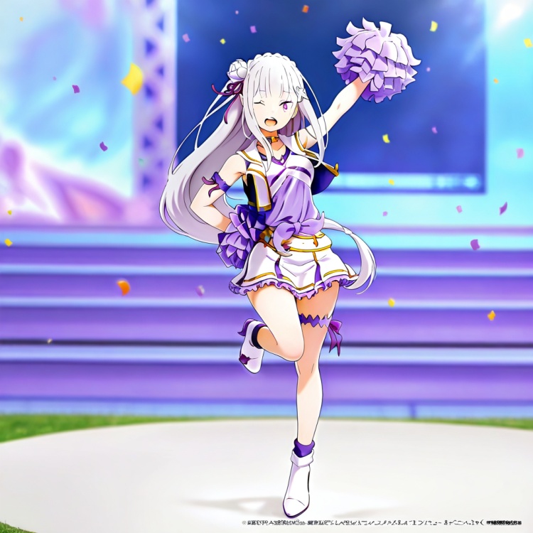 Emilia \re:zero\ - Cheerleader Outfit by The Mirror on Tensor.Art
