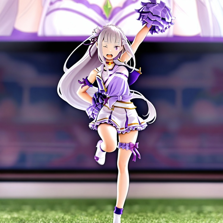 Emilia \re:zero\ - Cheerleader Outfit by The Mirror on Tensor.Art