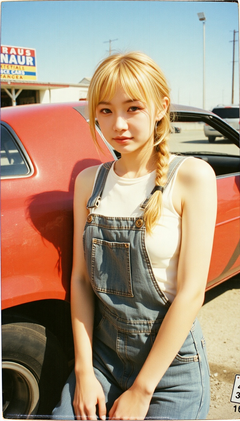 Asian girl,  faded,  creased on Tensor.Art