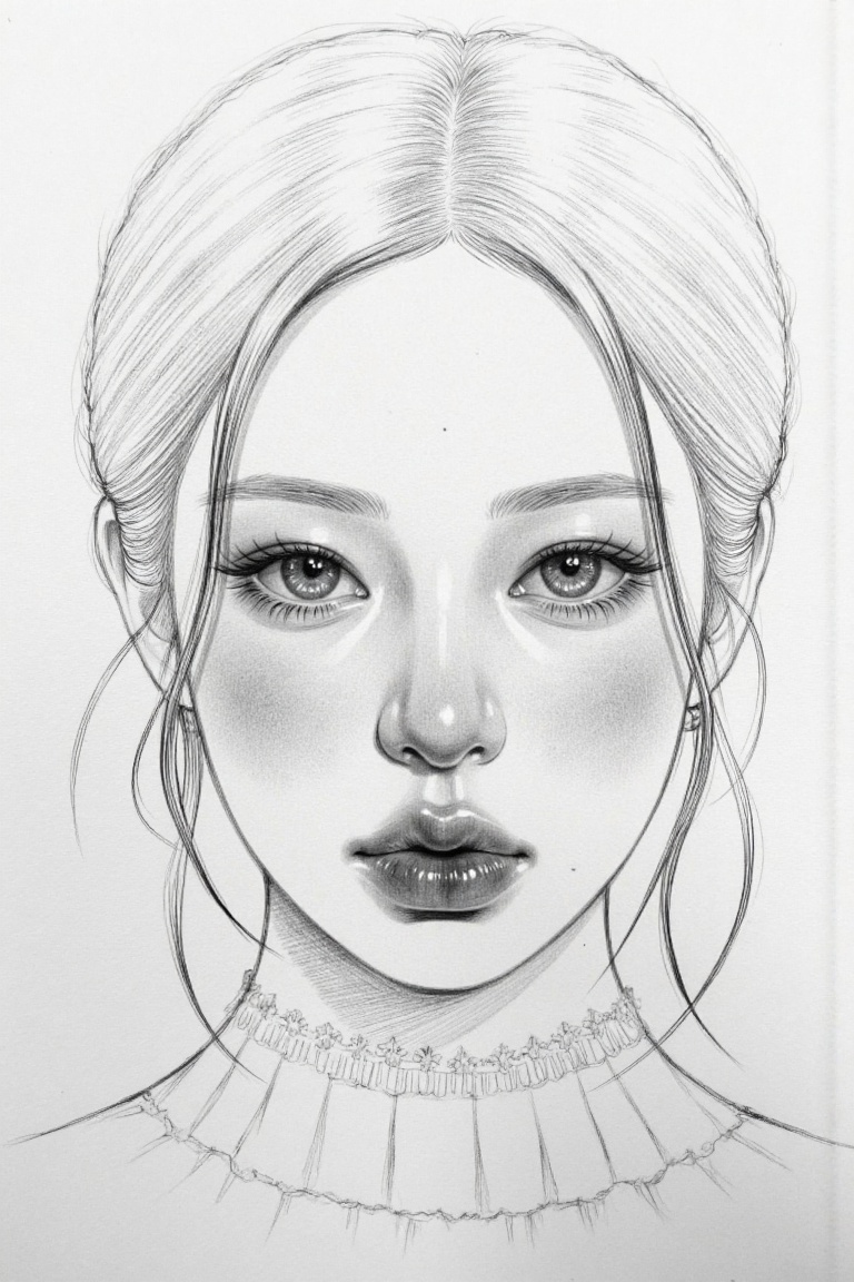 Create a hyper-realistic black-and-white pencil portrait drawing in the style of a master graphite artist. Use detailed cr...