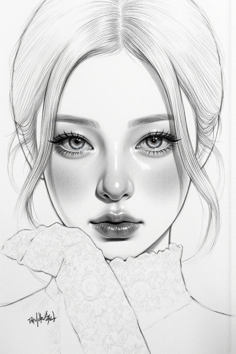 Create a hyper-realistic black-and-white pencil portrait drawing in the style of a master graphite artist. Use detailed cr...