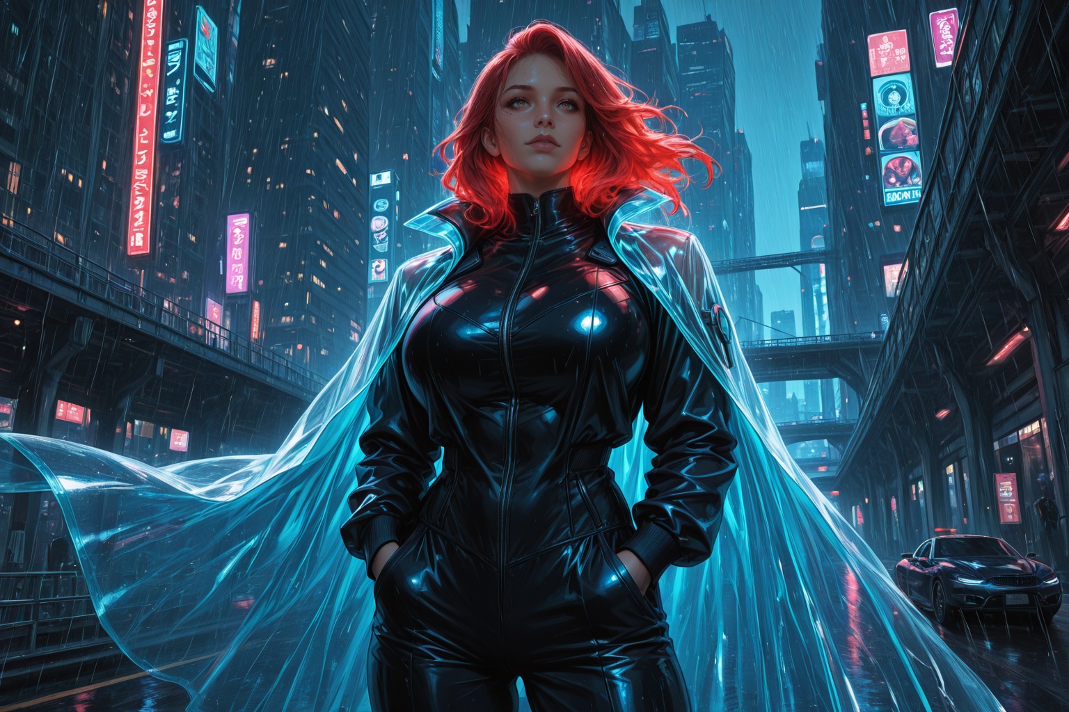 ....... 1 girl,  solo,  (cyberpunk bridge on Tensor.Art