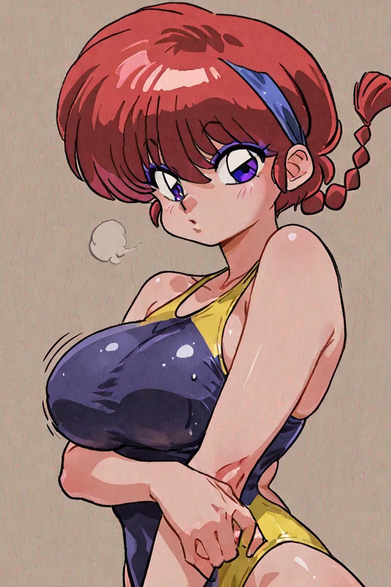 COMPETITION SWIMSUIT eyeshadow,  purple eyeshadow,  long eyelashes on Tensor.Art