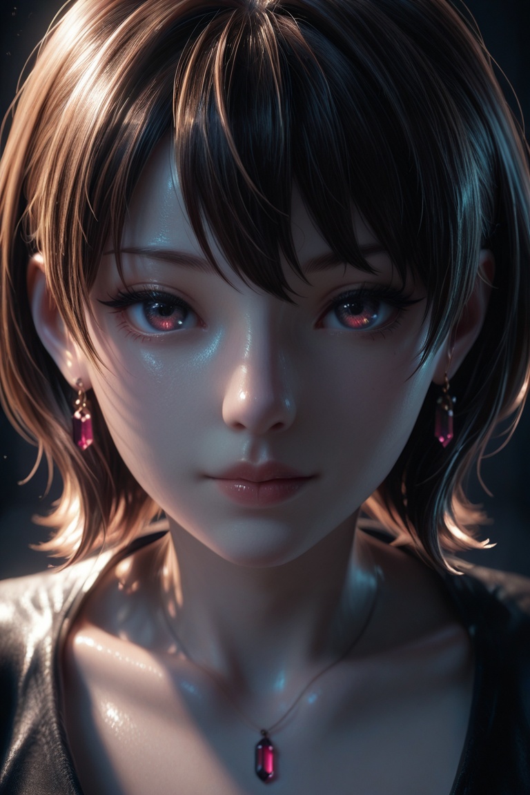 shirley-ace,  close-up portrait,  dark background on Tensor.Art