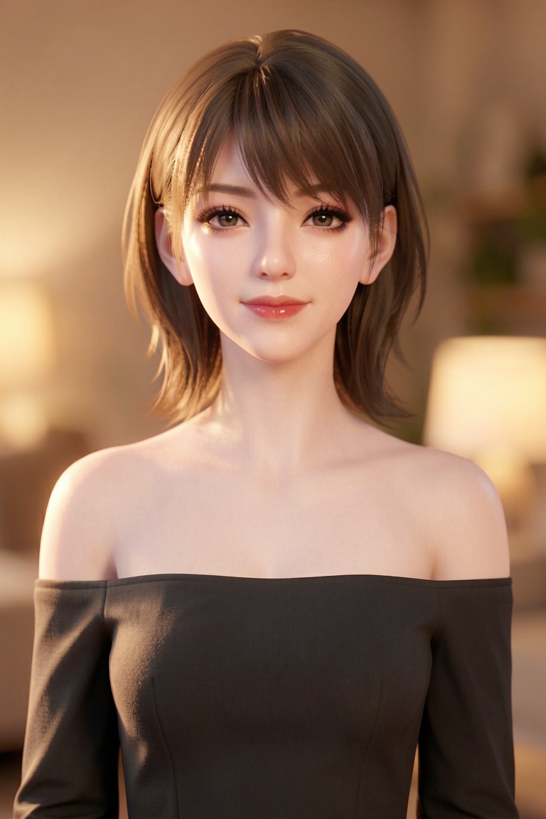 shirley-ace,  half body portrait,  off-shoulder top on Tensor.Art