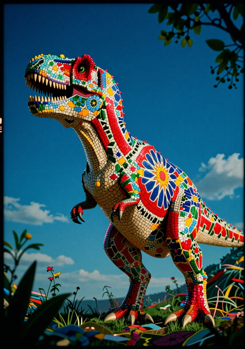 intricate details,  CGI Art,  In a vibrant mosaic on Tensor.Art