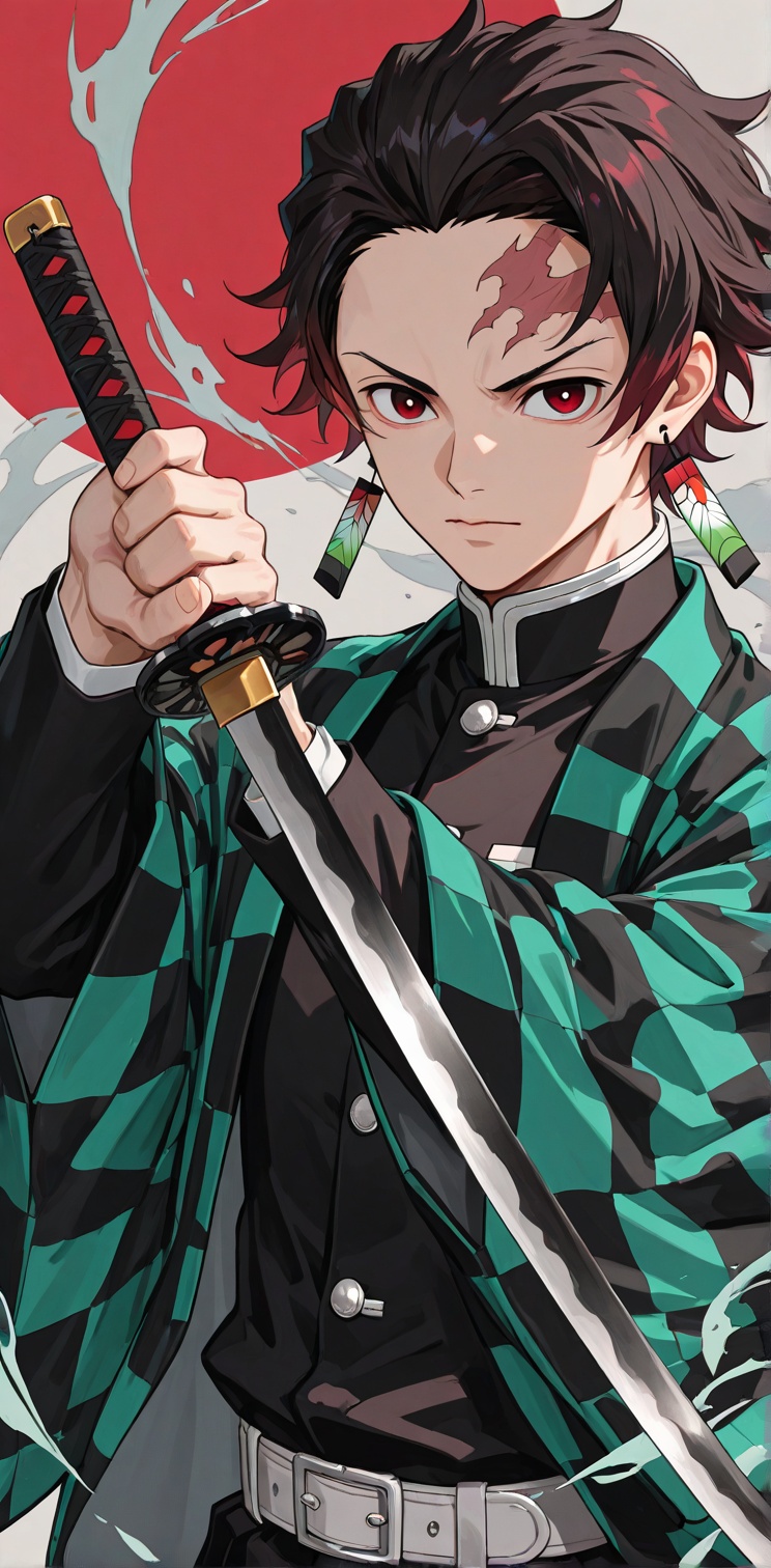 1boy,  kamado_tanjirou,  male_focus on Tensor.Art