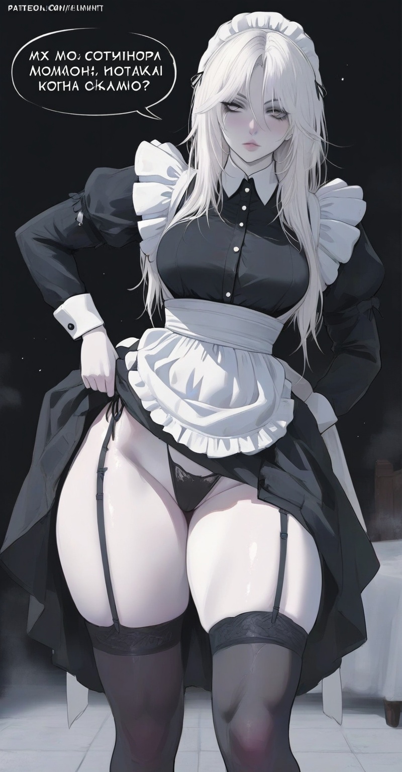 1girl,  maid,  Thick thighs on Tensor.Art