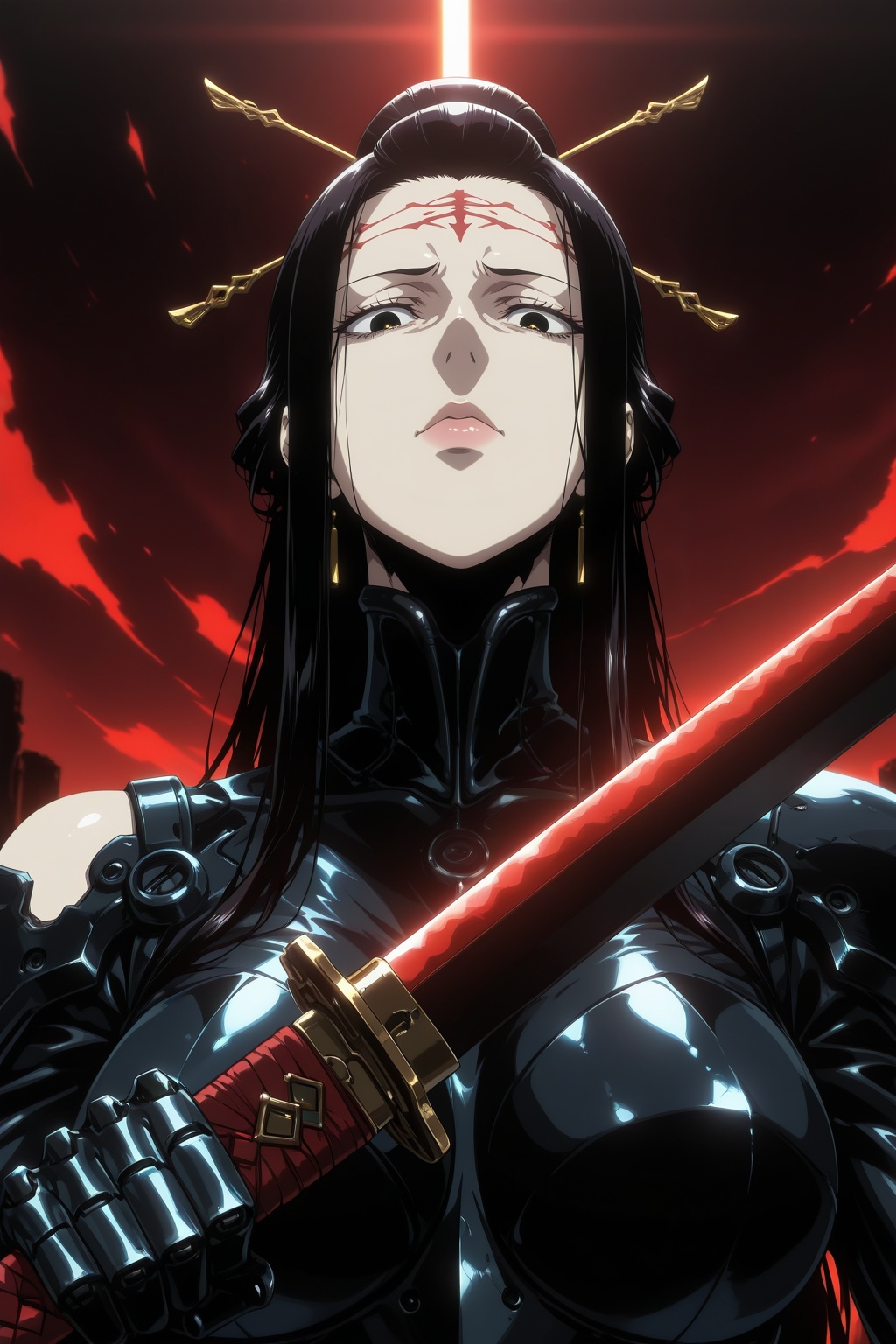 (anime coloring,  anime screencap),  mature female by Nenel_SSJBlue on Tensor.Art