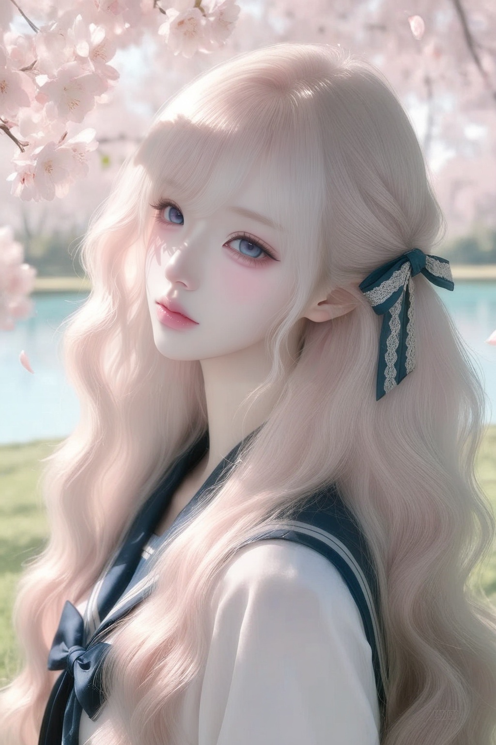 ultra detailed portrait of a cute girl,  ,  with soft layers and bangs on Tensor.Art