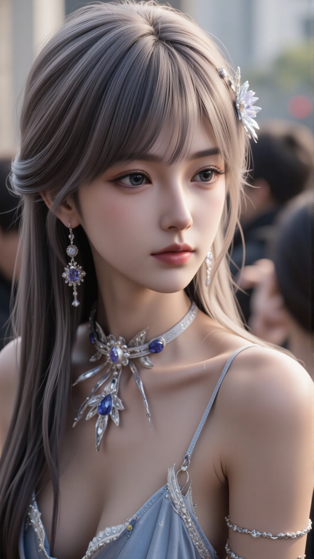 a asian woman,  sexy long hair,  blue eyes by Tim_Yi on Tensor.Art